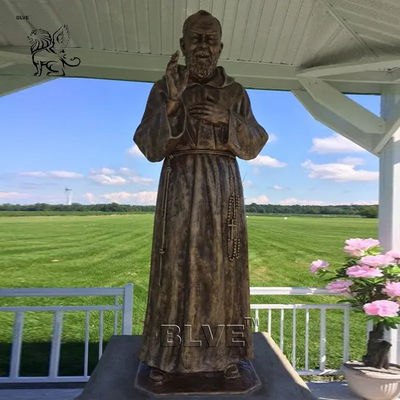 Bronze Life Size Father Saint Pio Statue St. Pio of Pietrelcina Francesco San Pio Christian Religious Decoration