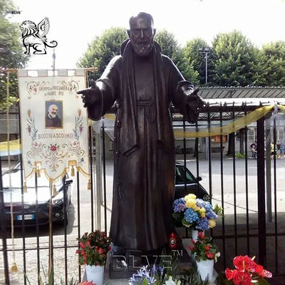 Bronze Life Size Father Saint Pio Statue St. Pio of Pietrelcina Francesco San Pio Christian Religious Decoration
