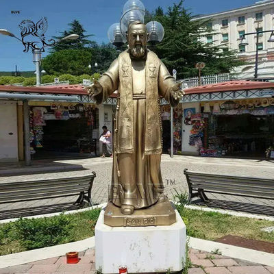 Bronze Life Size Father Saint Pio Statue St. Pio of Pietrelcina Francesco San Pio Christian Religious Decoration