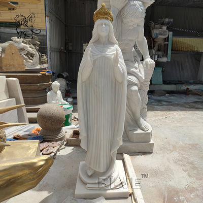 Marble Saint Statue Holding the Bible Natural Stone Granite Religious Saints Sculpture Life Size Antique
