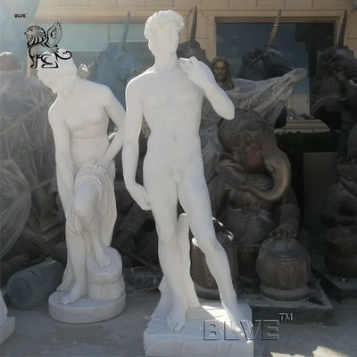 Marble David Statue Garden David King Sculpture Naked Man Body Famous Heroes Handcarved Life Size