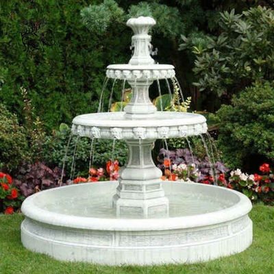 Marble Round Fountains Outdoor Front Yard Water Fountain Lights Home Decoration Garden