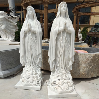 Marble Our Lady of Fatima Statue Praying Virgin Mary Madonna Religious Statues Fatima Life Size Catholic Outdoor