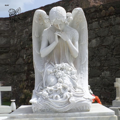 Cemetery Angel Statue Monument Marble Sculpture Cross Tombstone Grave Yard Stone Custom