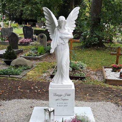 Cemetery Angel Statue Monument Marble Sculpture Cross Tombstone Grave Yard Stone Custom