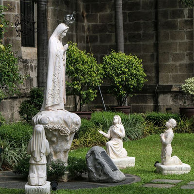 Marble Our Lady Statues Fatima Virgin Mary Stone Religious Hand Carving Church Decoration Custom