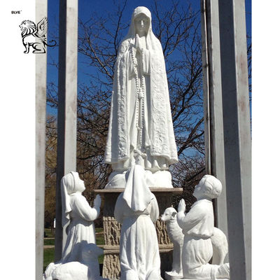 Marble Our Lady Statues Fatima Virgin Mary Stone Religious Hand Carving Church Decoration Custom