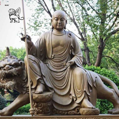 Bronze Ksitigarbha Bodhisattva Sculpture Earth Store Bodhisattva Buddha Statue Life Size Religious Custom