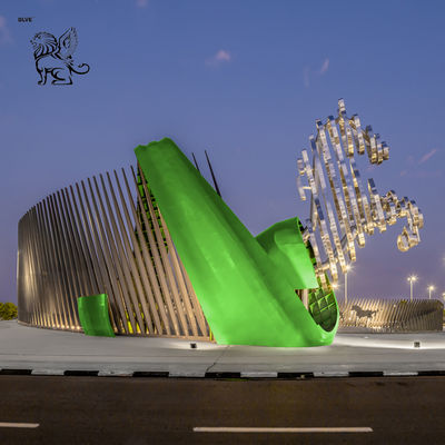 Stainless Steel Sculpture Lighting Modern Abstract Art Large Horse Statue Modern Landmark Outdoor Giant Saudi Arabia