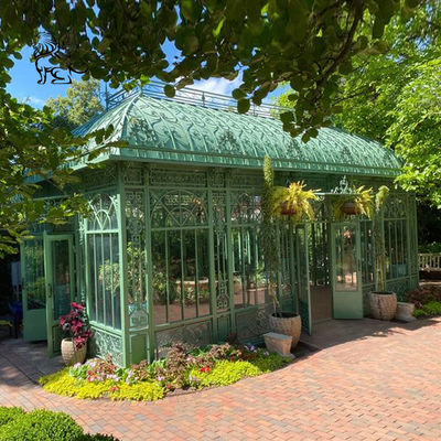 Outdoor Iron Gazebo Garden Sunroom Wedding Decoration Metal Steel Greenhouse Victorian 24*6*H5.2m Large Customized