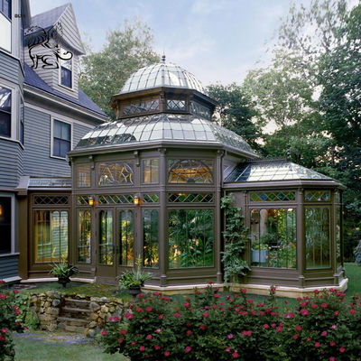 Outdoor Iron Gazebo Garden Sunroom Wedding Decoration Metal Steel Greenhouse Victorian 24*6*H5.2m Large Customized
