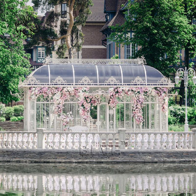 Outdoor Iron Gazebo Garden Sunroom Wedding Decoration Metal Steel Greenhouse Victorian 24*6*H5.2m Large Customized
