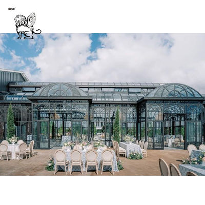 Wrought Iron Wedding Gazebo Glass Sun Room Pavilion Metal Steel Green House Victorian Style Outdoor Classical Custom