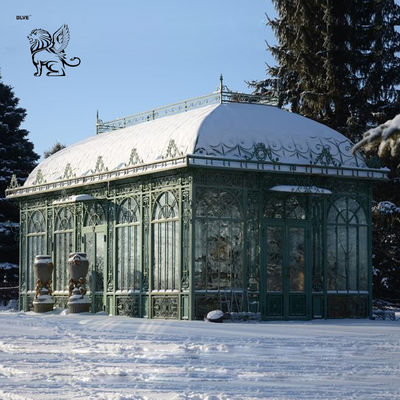 Garden Wedding Decoration Sunroom Outdoor Iron Gazebo Metal Steel Greenhouse Victorian Large 24*6*H5.2m Customized