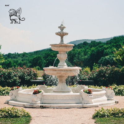 Marble Garden 3 Tier Water Fountains Modern Front Yard Fountain Outdoor Home Decoration