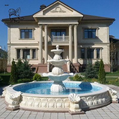 Marble Garden 3 Tier Water Fountains Modern Front Yard Fountain Outdoor Home Decoration