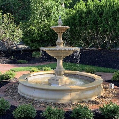 Marble Garden 3 Tier Water Fountains Modern Front Yard Fountain Outdoor Home Decoration