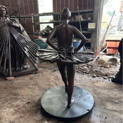 Bronze Dancing Girl Sculpture Metal Art Ballet Woman Figure Statue Life Size Casting Outdoor Garden Decoration