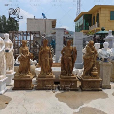 Natural Marble Four Seasons Sculpture Garden Greek Goddess Statue Life Size Hand Carving Outdoor