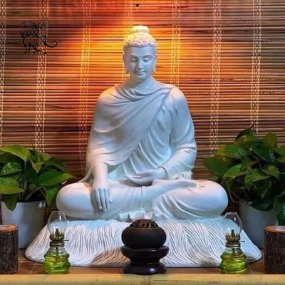 White Marble Buddha Statue Home Decor Life Size Buddha Statues Handcarved Garden Decoration