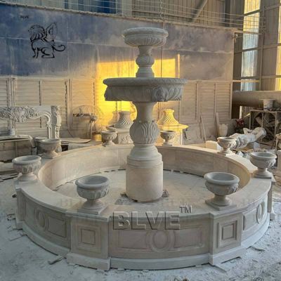 Marble Fountain Natural Stone Granite Water Fountain Hand Carved Landscape Villa Decor Large Outdoor