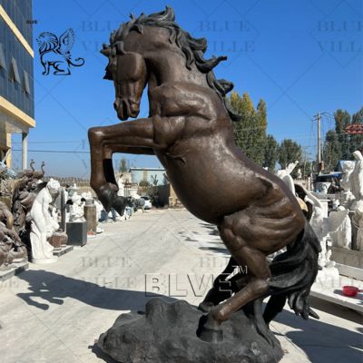 Bronze Jumping Horse Sculpture Metal Art Animal Brass Copper Statue Modern Landscape Decor Outdoor
