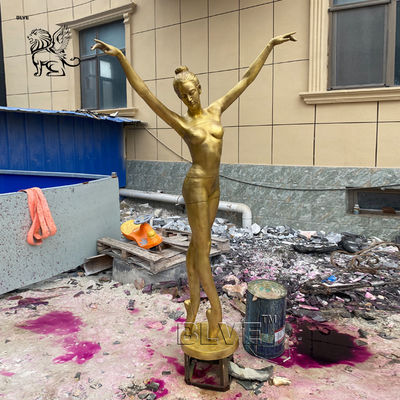Brass Ballet Girl Fountains Life Size Bronze Woman Dancing Statue Modern Outdoor Public Art Decoration