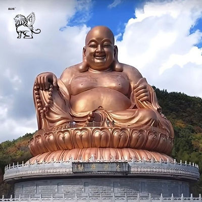 Bronze Laughing Buddha Statue Maitreya Sculpture Happy Buddha Brass Metal Buddhist Figure Large Custom