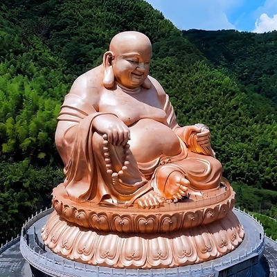 Bronze Laughing Buddha Statue Maitreya Sculpture Happy Buddha Brass Metal Buddhist Figure Large Custom