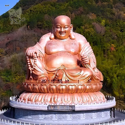 Bronze Laughing Buddha Statue Maitreya Sculpture Happy Buddha Brass Metal Buddhist Figure Large Custom