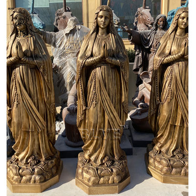 Bronze Mother Mary Statue Christian Statues Religious Virgin Sculpture Life Size Metal Crafts Church Home Decor Handmade