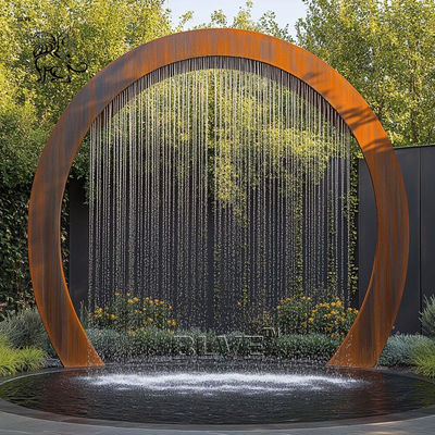 Corten Steel Sculpture Waterfall Fountain Garden Art Metal Abstract Sculptures Decorative Outdoor