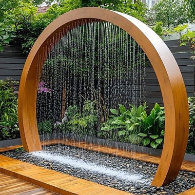 Corten Steel Sculpture Waterfall Fountain Garden Art Metal Abstract Sculptures Decorative Outdoor