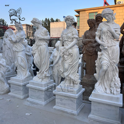 White Marble Warrior Sculpture Life Size Garden Ancient Greek Goddess God Stone Statues Outdoor Home Decor
