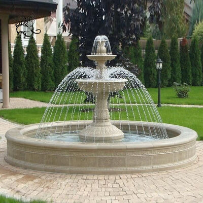Marble Front Yard Fountain Stone 3 Tier Garden Water Fountains Large Modern Home Decoration