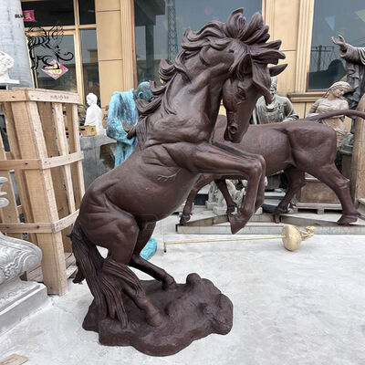Jumping Bronze Horse Statue Sculpture Life Size Metal Realistic Animal Outdoor Garden Statues Decorative