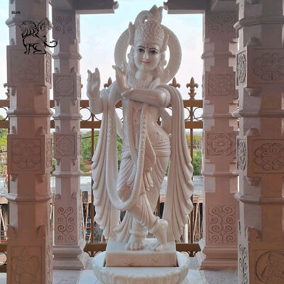Marble Lord Krishna Statue Sculpture Life Size Vishnu Hindu God Garden Statues India Religious Custom