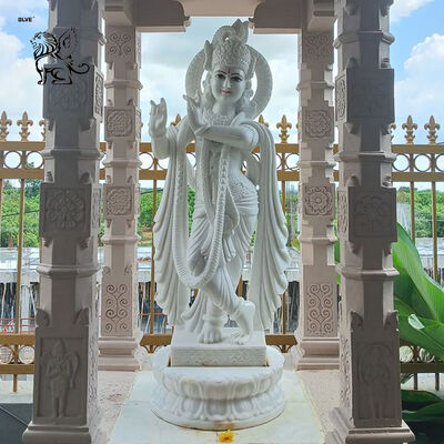 Marble Lakshmi Statue Life Size Hindu God Figure India Religious Goddess Sculpture Home Decoration