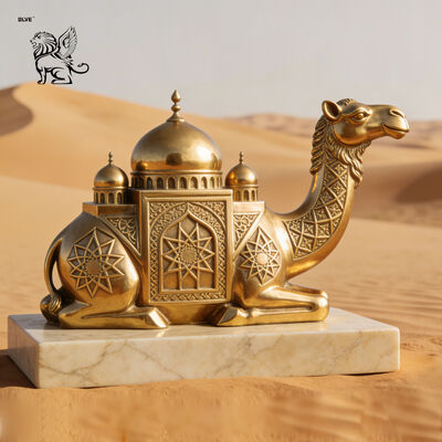 Bronze Camel Statue Life Size Saudi Arabia Royal Family Brass Camel Metal Desert Animal Sculpture Outdoor