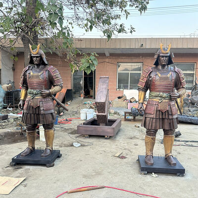 Bronze Life Size Samurai Statue Japanese Metal Garden Memorial Sculptures Outdoor Decoration Custom