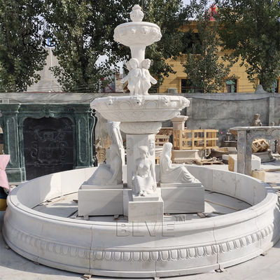 White Marble Water Fountain Nude Lady Statue Figure Stone Garden Large Outdoor Decorative Fountains