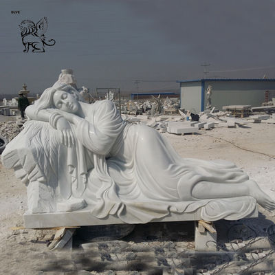 Marble Beauty Lady Sculpture Garden Ornament Hand-Carved White Life Size
