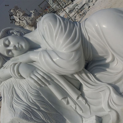 Marble Beauty Lady Sculpture Garden Ornament Hand-Carved White Life Size