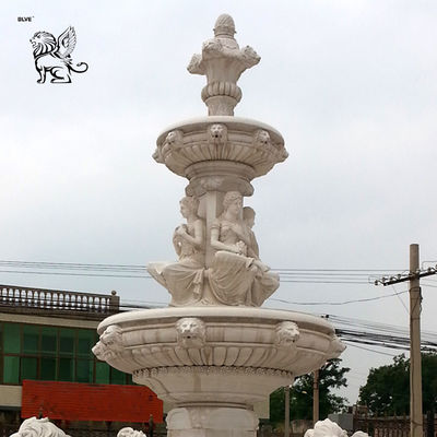 Marble Lion Water Fountain Statue Large Garden Fountain Outdoor Decoration