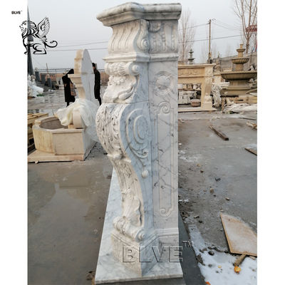 Carrara Marble Fireplace Modern Hand Carved Freestanding Fireplaces European Style