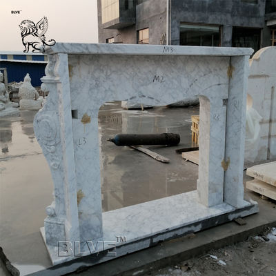 Carrara Marble Fireplace Modern Hand Carved Freestanding Fireplaces European Style