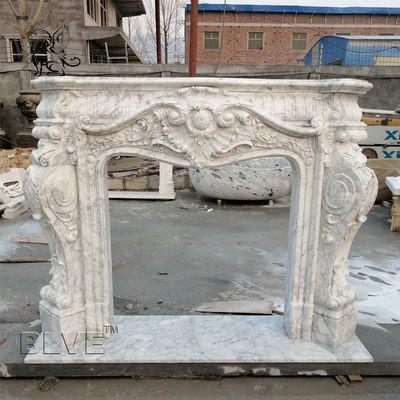 Carrara Marble Fireplace Modern Hand Carved Freestanding Fireplaces European Style