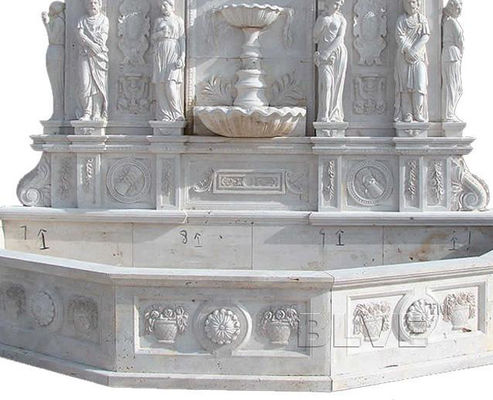 Marble Wall Fountains Italian Glorious Lion Head And Figure Relief  Stone Garden Decor