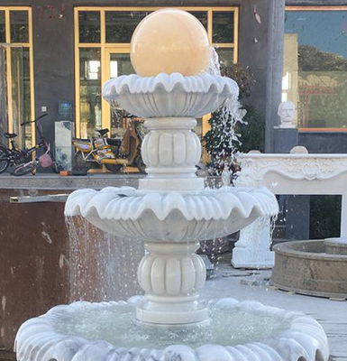 Garden Feng Shui Ball Fountain Marble Floating Ball Life Size Hand Carving