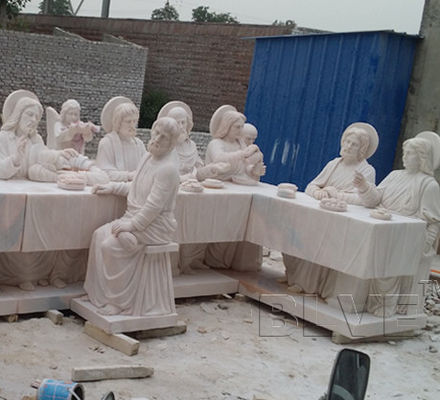 Marble Last Supper Statue Church Decor stone Religious sculpture
